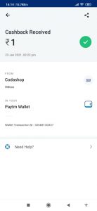 HiBoss(Codashop) app Paytm Payment Proof